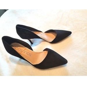 Black 'suede' D'Orsay Sole Society pumps 7M